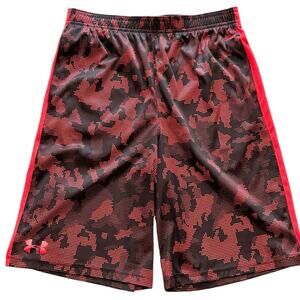 Under Armour Drifit Red Black Digi Camo Shorts Boys Youth Large